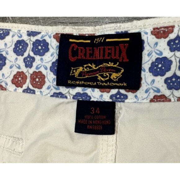 Cremieux Shorts Mens 34 Beige Bermuda Button Frayed Lightweight Adjustable NEW - Picture 4 of 9